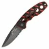 Flash Sale 👏 Bad Blood 0110 Framelock, 2.5" 440 SS Combo Blade, Black/Red G-10 Handle ⭐
