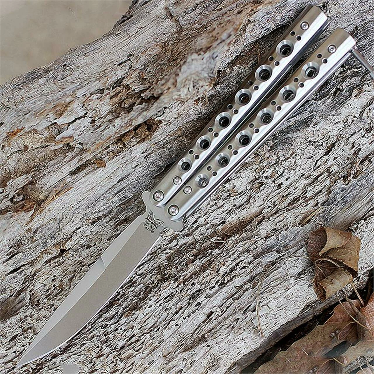 Cheap 🎉 Benchmade Knives Benchmade BM62 Bali-Song 62, 4.25 in. D2 Blade Steel, Stainless Steel Handle, Butterfly Knife 🌟 1 Cheap 🎉 Benchmade Knives Benchmade BM62 Bali-Song 62, 4.25 in. D2 Blade Steel, Stainless Steel Handle, Butterfly Knife 🌟