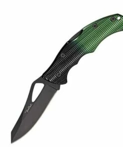 Top 10 🧨 Benchmark Viper II Lockback, 3 3/8" black finish stainless blade with thumb slot. Textured black and green aluminum handles. 🎉
