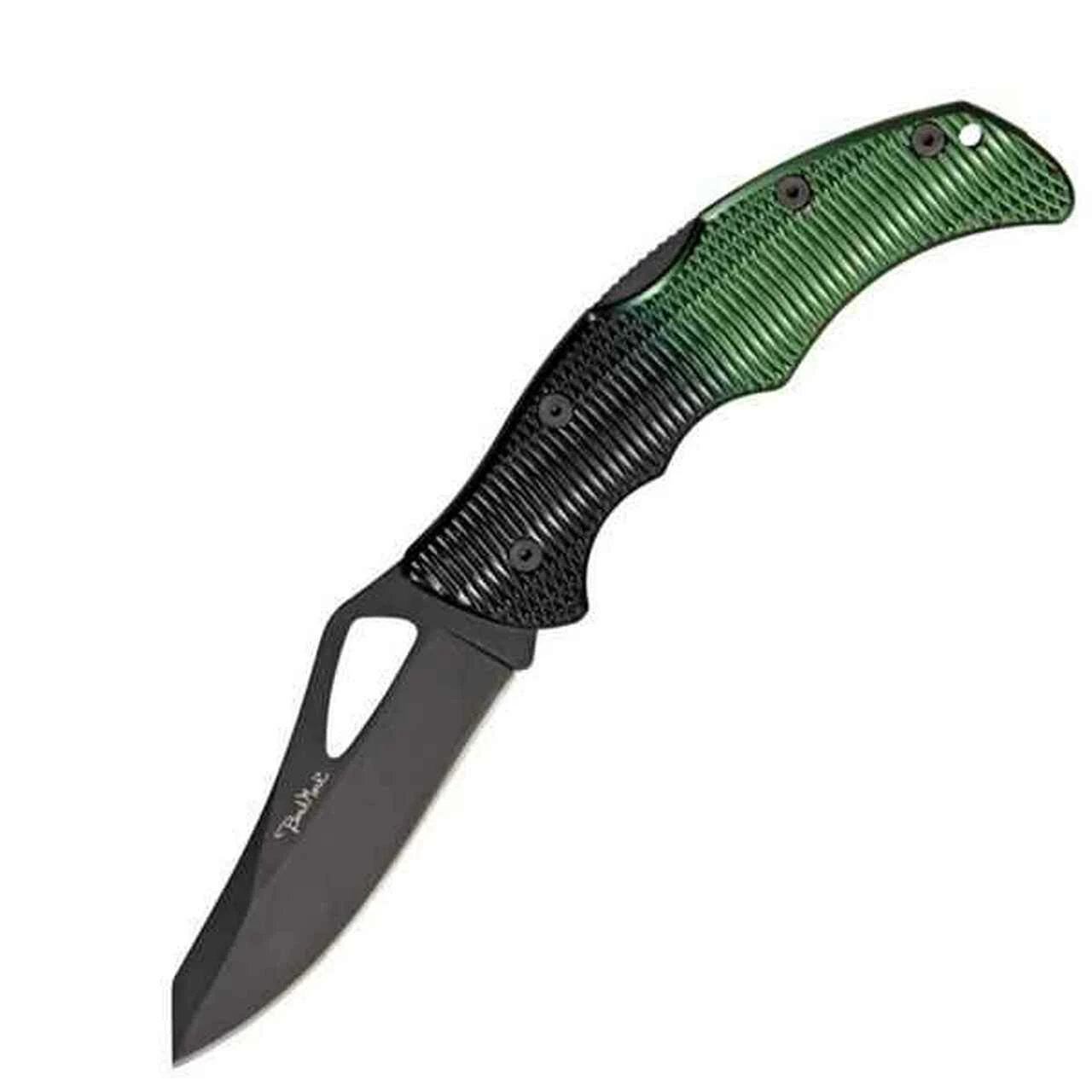 Top 10 ๐งจ Benchmark Viper II Lockback, 3 3/8" black finish stainless blade with thumb slot. Textured black and green aluminum handles. ๐ 1 Top 10 ๐งจ Benchmark Viper II Lockback, 3 3/8" black finish stainless blade with thumb slot. Textured black and green aluminum handles. ๐