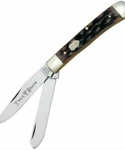 New 😍 Boker Trapper, C-75 Carbon Steel, Appaloosa Bone Handle ⭐