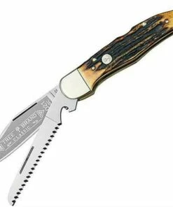 Flash Sale 👍 Boker Folding Hunting Knife, 440C-Stainless, Staghorn Handle ❤️