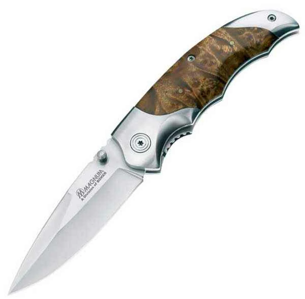 New ❤️ Boker Magnum Hawk, 440C Stainless, Wood Handles 🔥 1 New ❤️ Boker Magnum Hawk, 440C Stainless, Wood Handles 🔥
