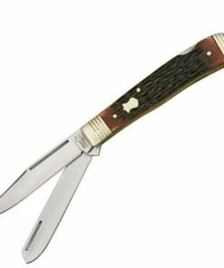Brand new 🌟 Boker Plus Double Lock Trapper, 440C Stainless, Brown Bone Handles 🌟
