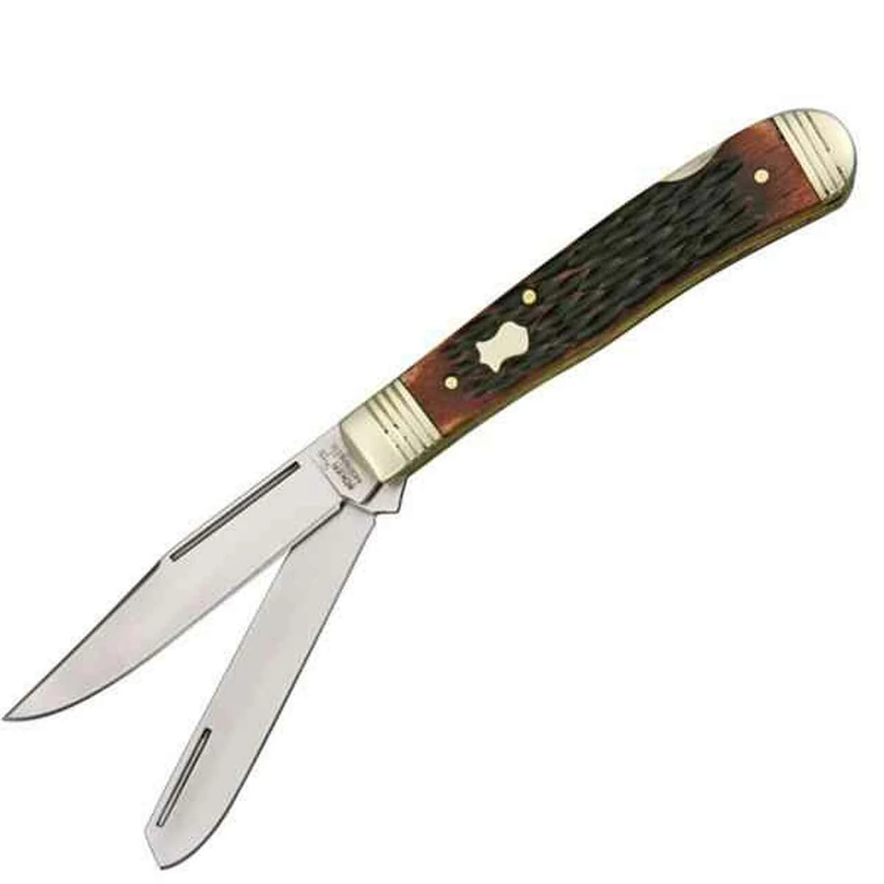 Brand new 🌟 Boker Plus Double Lock Trapper, 440C Stainless, Brown Bone Handles 🌟 1 Brand new 🌟 Boker Plus Double Lock Trapper, 440C Stainless, Brown Bone Handles 🌟