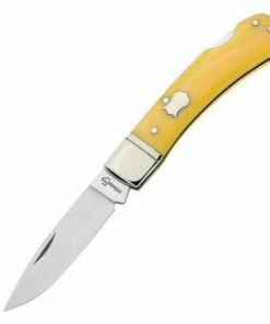 Outlet ⭐ Boker Plus Lock back, Yellow Handle, 440C Stainless, Synthetic Handle 🎁