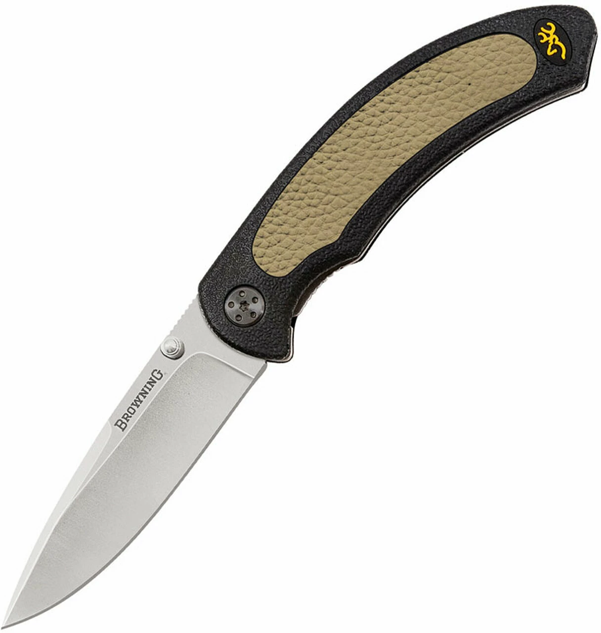 Cheapest 🌟 Browning Knives Browning Cayman Folder, Tan Rubberized Inserts, 440 SS Drop Point Blade 🎉 1 Cheapest 🌟 Browning Knives Browning Cayman Folder, Tan Rubberized Inserts, 440 SS Drop Point Blade 🎉