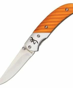Deals 🧨 Browning Knives Browning Prism II, Orange Anodized Aluminum Handle, 440A Stainless Steel Blade 🤩