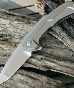 New 👏 Brous Blades Dynamic 3.5 in. Stonewash D2 Steel Blade, Titanium Handle Framelock Folder 🔔