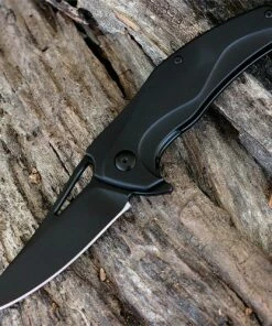 Flash Sale 🔔 Brous Blades The Exo D2 Black Finish Blade Blackout Titanium Handle flipper 🎁
