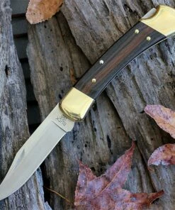 Best Pirce ✨ Buck Knives Buck 110BRS Folding Hunter, 3.75" 420HC Plain Blade, Woodgrain Handle, Leather Sheath 🎁