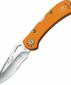 Discount ⌛ Buck Knives Buck 722ORX1 Spitfire, 3.25" 420HC Combo Blade, Orange Aluminum Handle ⌛