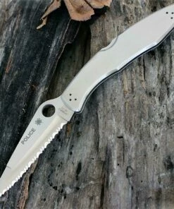 Best Sale 👍 Spyderco Knives Spyderco C07S Police, 4.125" VG-10 Spyderedge Blade, Stainless Steel 🌟
