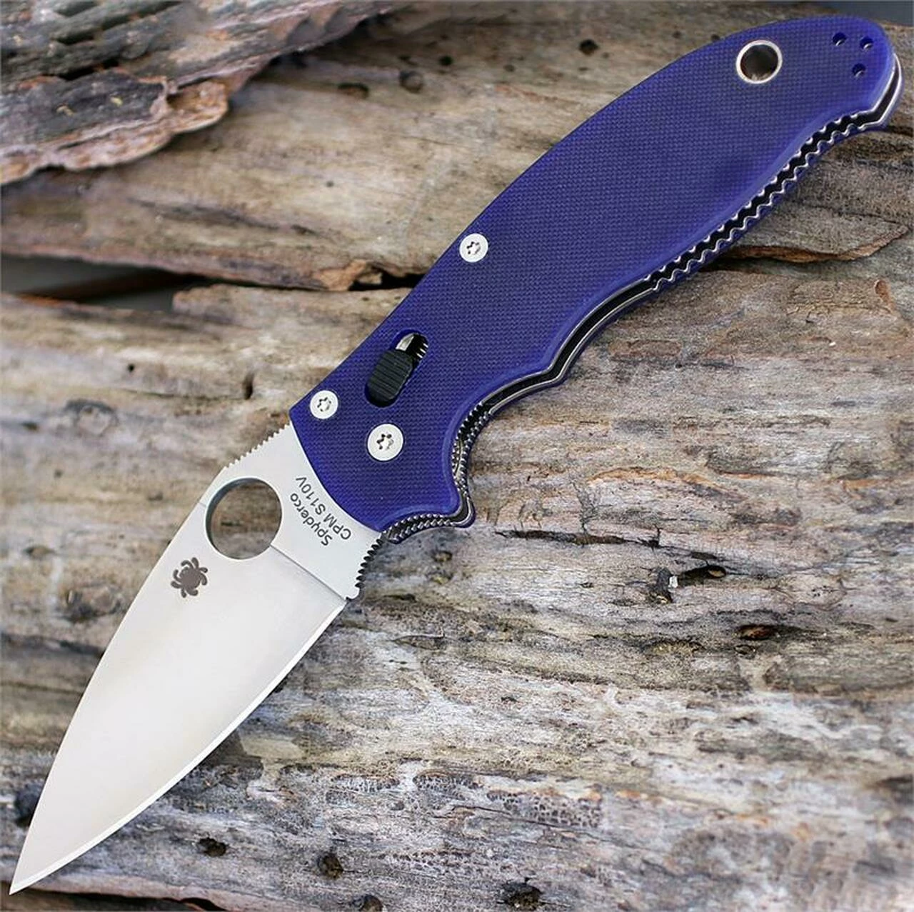 Hot Sale 😍 Spyderco Knives Spyderco C101GPDBL2 Manix 2 G-10, 3.37" CPM S110V, Dark Blue G-10 Handle 🤩 1 Hot Sale 😍 Spyderco Knives Spyderco C101GPDBL2 Manix 2 G-10, 3.37" CPM S110V, Dark Blue G-10 Handle 🤩