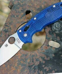 Brand new 🤩 Spyderco Knives Spyderco C101PBL2 Manix 2 Lightweight, 3.37" CTS BD-1,Translucent Blue FRCP Handle 🎁