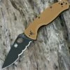 Coupon ⭐ Spyderco Knives Spyderco Tenacious - Brown G-10 (3.4" Blk Partially Serrated) C122GPBBN 🔔