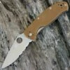 Buy ✔️ Spyderco Knives Spyderco Tenacious C122GPSBN Satin Serrated Edge Brown G-10 Handle 🔥