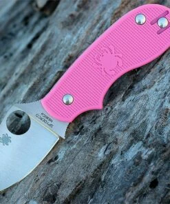 Outlet 🌟 Spyderco Knives Spyderco Squeak Pink Heais C154PPN, 2.0" N690Co Plain Blade 👏