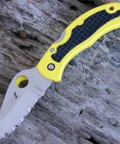 Best deal 🌟 Spyderco Knives Spyderco C26SYL SNAP-IT SALT, 2.96" H-1 Serrated Blade, FRN/Kraton Handle ✨