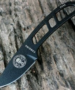 Flash Sale 😀 ESEE Knives ESEE Candiru Black 5 in. Fixed Blade,CAN-B,Black Molded Sheath and Clip Plate 🎉