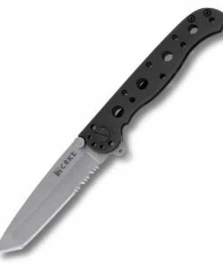 Hot Sale 👏 CRKT Kit Carson M16 Stainless, Black Handle, Tanto Point, ComboEdge 🔥
