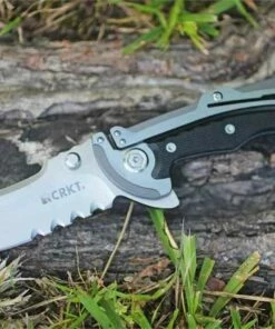Buy 👍 CRKT Graphite Folding Knife, Designed by Glenn Klecker, Combo Edge 😍