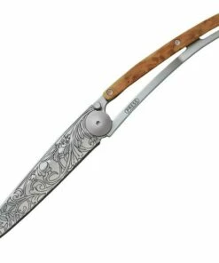 Best Sale 💯 Deejo Knives Deejo DEE1CB014 Art Nouveau, 3.75" 3Cr13 SS Plain Blade, Juniper Wood Handle 🔔