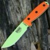 Cheap ✨ ESEE Knives ESEE Model 4, Orange Handle, Venom Green Power Coat Blade ⌛