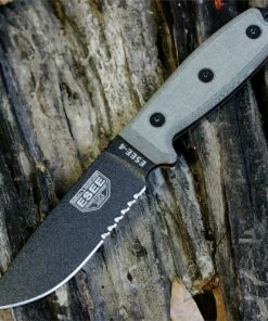 Cheap ⭐ ESEE Knives, 4S-KO, Black Blade, Partially Serrated Edge, Micarta Handle, Knife Only, No Sheathing ⭐