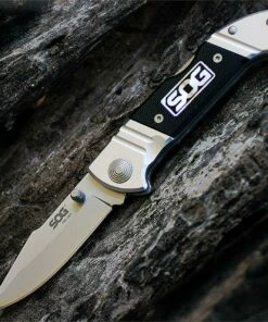 Best deal 😀 SOG Mini Fielder A/O Satin Polished 5Cr15MoV Clip PointFolder, Aluminum & G10 Handle 👍