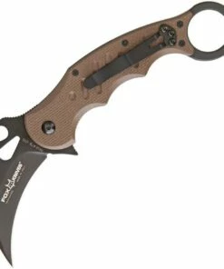 Buy 👏 Fox Knives USA FOX Knives Folding Karambit 479E, 3.2 in. N690Co Black blade, Dark Earth G10 Handles ❤️