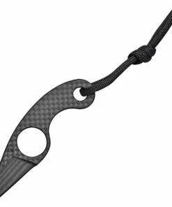 Outlet 🎁 Fred Perrin La Griffe Mini Neck Knife, Carbon Fiber Construction Blade, Skeletonized Handle 💯
