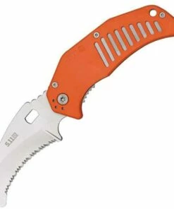 Deals 💯 5.11 Tactical 51086 LMC Curved, 3.25" AUS-8 Serrated Blade, Orange FRN Handle 🤩