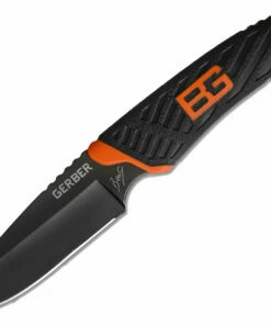 Discount 😍 Gerber Bear Grylls 3.4" Plain Edge Compact Fixed Blade with Sheath Black/Orange 💯