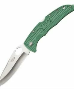 Hot Sale 👍 SOG SOGziila (Small) Satin Plain Blade Green FRN Handle 🎉