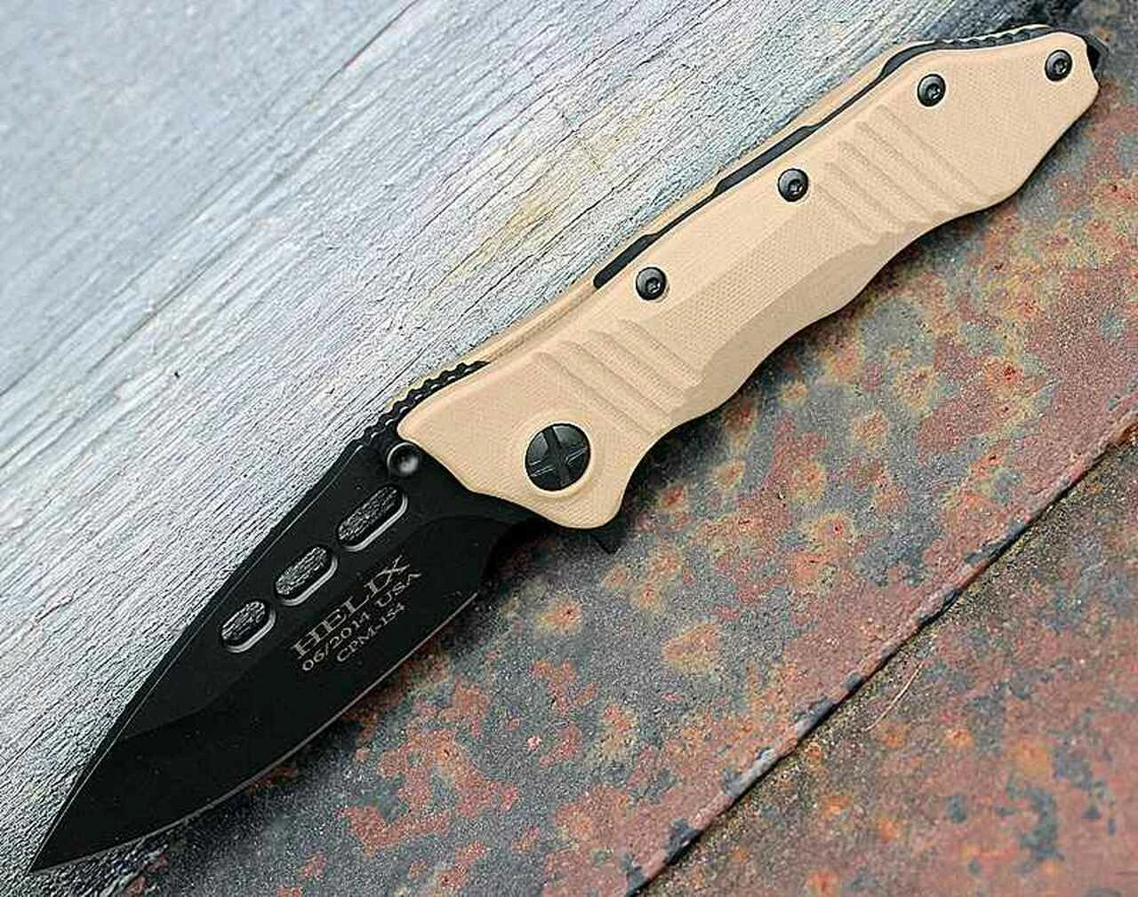 Wholesale 🔥 Guardian Tactical Helix S/E Folder, Black CPM-154 Blade, Desert Tan G-10 Handles 🔥 1 Wholesale 🔥 Guardian Tactical Helix S/E Folder, Black CPM-154 Blade, Desert Tan G-10 Handles 🔥