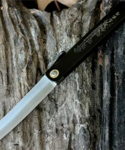 Best Pirce 🧨 Higonokami Traditional Japanese style 3 5/8 in. steel blade, Black Stainless Steel Handle with Bamboo Etch 👏