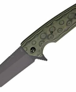 Best Pirce 🧨 Hogue EX02 3.75" Flipper, Tactical Tanto Blade with G-Mascus Green G-10 Handles ✨