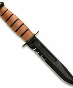 Buy 🧨 Ka-Bar Full Size USMC Knife, Leather Sheath, Combo Edge ⌛
