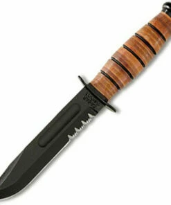 Wholesale ✨ Ka-Bar Short USMC Knife, Leather Sheath, Combo Edge ⌛