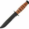 Deals 🔔 Ka-Bar Short USA Knife, Leather Sheath, Combo Edge 💯