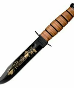 Best Pirce ⭐ Ka-Bar USMC Iraqi Freedom Knife, Leather Handle 🔥