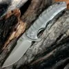 Promo 🎁 Kizer Cutlery, Caligine, 401D, 3.58 in. S35VN Drop Point Stonewashed Blade, Framelock 🛒