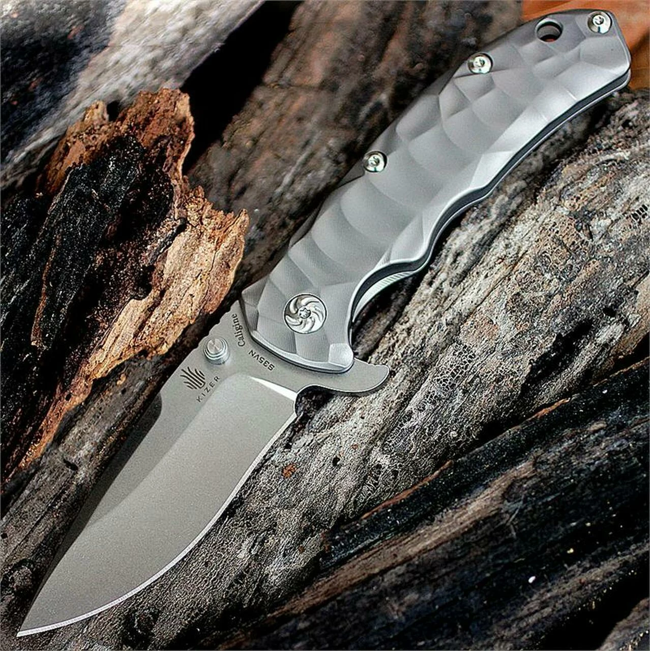 Promo 🎁 Kizer Cutlery, Caligine, 401D, 3.58 in. S35VN Drop Point Stonewashed Blade, Framelock 🛒 1 Promo 🎁 Kizer Cutlery, Caligine, 401D, 3.58 in. S35VN Drop Point Stonewashed Blade, Framelock 🛒