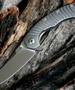 Flash Sale 🎉 Kizer Cutlery, TomCat, 4450TI1, 3.65 in. S35VN Drop Point/ Sheepsfoot Stonewashed Blade, Framelock 🎁