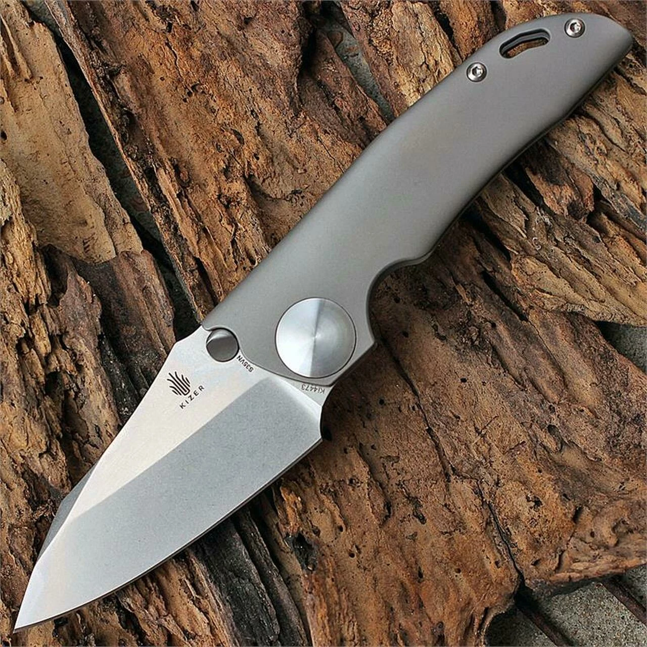 Promo 👍 Kizer Cutlery Ki4473 GPB1 (Gray's Pocket Brute1) by John Gray, 3.5" CPM-S35VN SS Plain Blade, Titanium Handle 😍 1 Promo 👍 Kizer Cutlery Ki4473 GPB1 (Gray's Pocket Brute1) by John Gray, 3.5" CPM-S35VN SS Plain Blade, Titanium Handle 😍