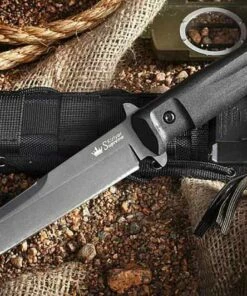 Discount ✔️ Kizlyar Supreme Trident, D2 Black Fixed Blade, Kraton Handle ⭐