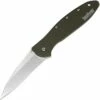Promo 😀 Kershaw Knives Kershaw 1660OL Leek, 3" Sandvik 14C28N Plain Blade, Olive Drab Anodized Aluminum Handle 🔔