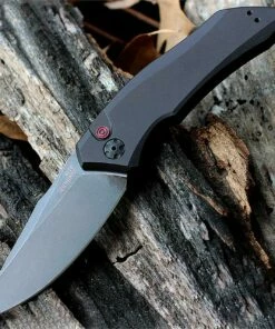 Budget 🤩 Kershaw Knives Kershaw 7100BW Launch 1 Auto, 3.4" CPM154 Blackwash Plain Blade, Anodized Aluminum Handle ⭐