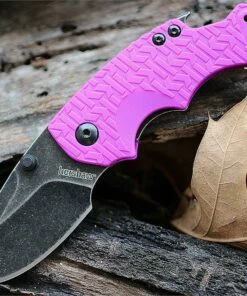 Deals ❤️ Kershaw Knives Kershaw 8700PURBW Shuffle Purple, 2.4" 8Cr13MoV Blackwash Plain Blade, Purple GFN & K- Texture Handle ⭐